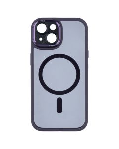 Чехол накладка для iPhone 15 TPU+PC+Metal Calais MagSafe Фиолетовый (Deep Purple)