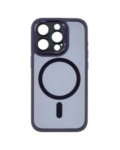 Чохол накладка для iPhone 15 Pro TPU+PC+Metal Calais MagSafe Фіолетова (Deep Purple)