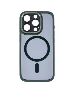 Чохол накладка для iPhone 15 Pro TPU+PC+Metal Calais MagSafe Зелена (Green)