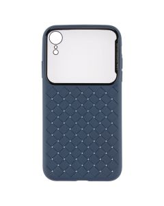 Чохол накладка для iPhone XR Baseus Glass & Weaving Синя (Blue)