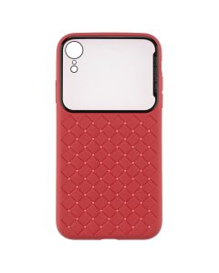 Чехол накладка для iPhone XR Baseus Glass & Weaving Красный (Red)