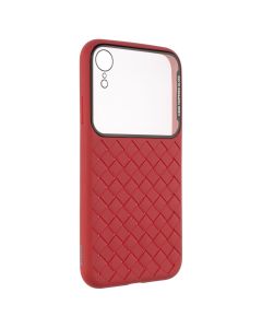 Чехол накладка для iPhone XR Baseus Glass & Weaving Красный (Red)