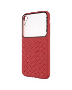 Чехол накладка для iPhone XR Baseus Glass & Weaving Красный (Red)