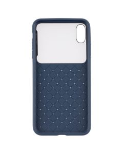 Чохол накладка для iPhone XS MAX Baseus Glass & Weaving Синя (Blue)