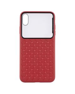 Чехол-накладка для iPhone XS MAX Baseus Glass & Weaving Красный (Red)