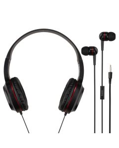 Наушники накладные Hoco W24 Enlighten Черные Красные (Black Red)