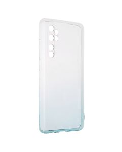 Чехол накладка для Xiaomi Mi Note 10 Lite Градиентный дизайн Прозрачный Бирюзовый