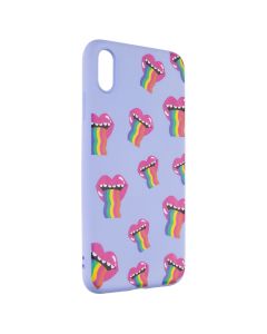 Чехол накладка для iPhone Xs Max WAVE Rainbow Smile Фиолетовый (Лиловый)