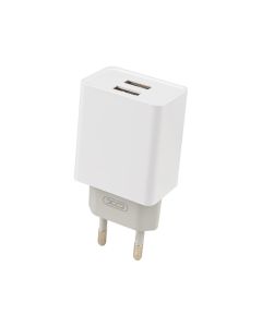 Зарядний пристрій XO L65 2.4A/2 USB + кабель Micro-USB Білий (White)