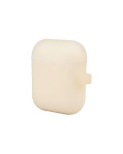 Чохол для навушників AirPods 2 Slim luminescent Білий (White) + карабін