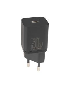 Зарядний пристрій Baseus Super Silicone PD 20W + кабель Type-C to Lightning Чорний (Black)