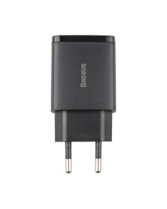 Baseus Compact Quick Charger 20W QCPD 1Type-C  1USB Чорний (Black)