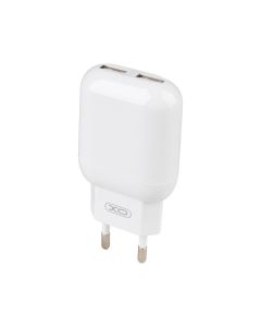 Зарядний пристрій XO L78 2.4A/2 USB + кабель Micro-USB Білий (White)
