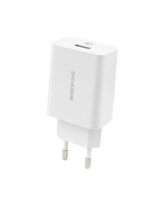 Зарядний пристрій Borofone BA21A QC3.0 18W + кабель Type-C Білий (White)